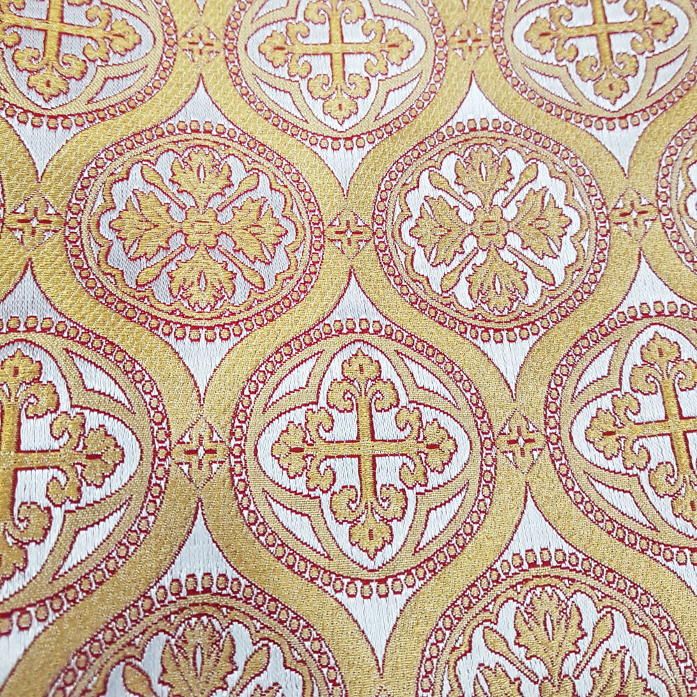 Ткань для облачений белая с бордовым P01-2000/2063 Ткань для облачений белая с бордовым P01-2000/2063