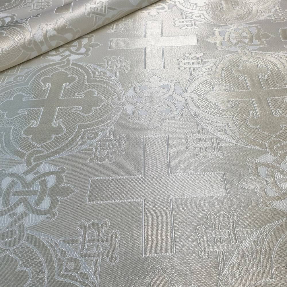 Парча серебряная «Александрийский крест» Парча серебряная «Александрийский крест»