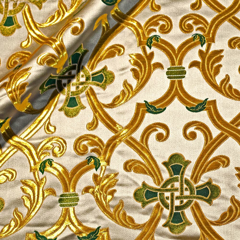 Ткань греческая зеленая «Звонари»