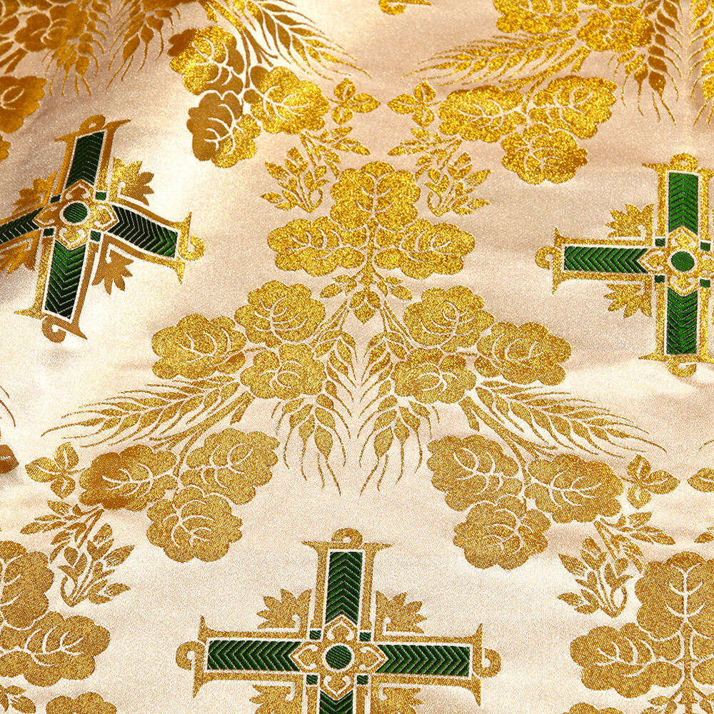 Ткань греческая зеленая «Золотой колос»