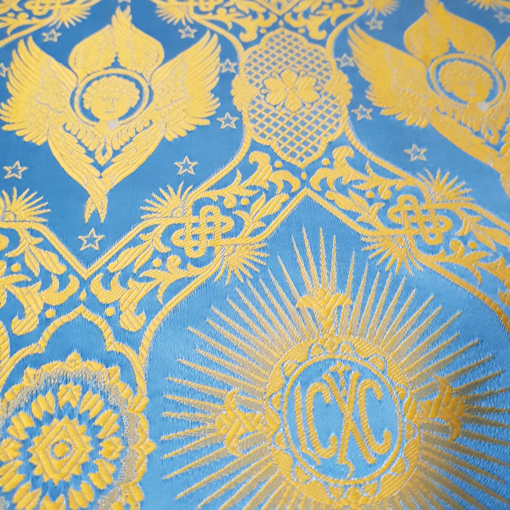 Ткань греческая голубая «Соловецкая»