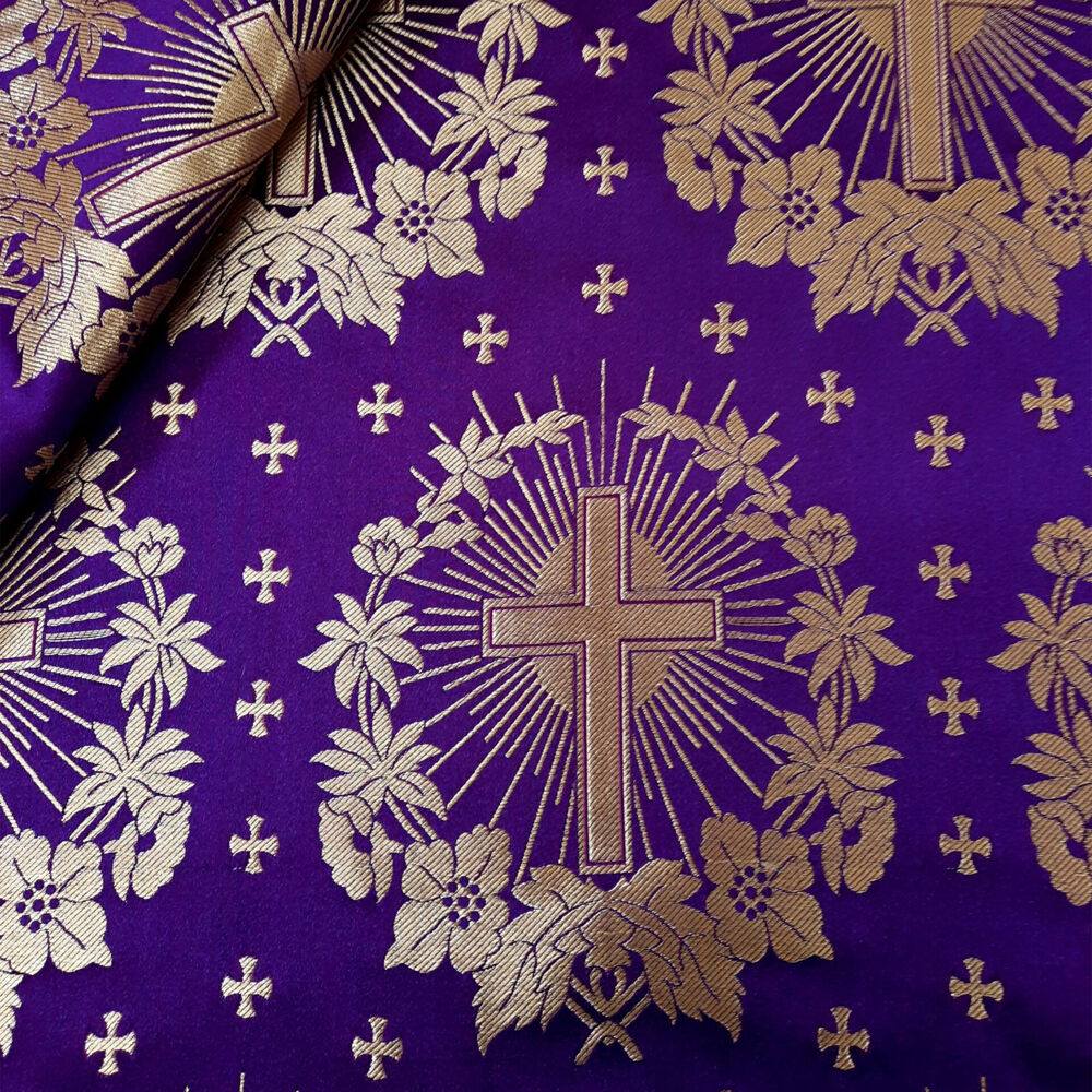 Парча церковная фиолетовая «Рождественская звезда»
