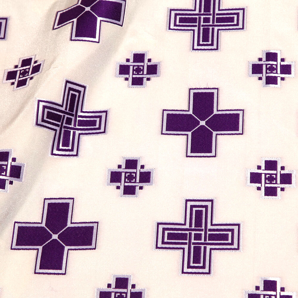 Ткань греческая фиолетовая «Новгородский крест»