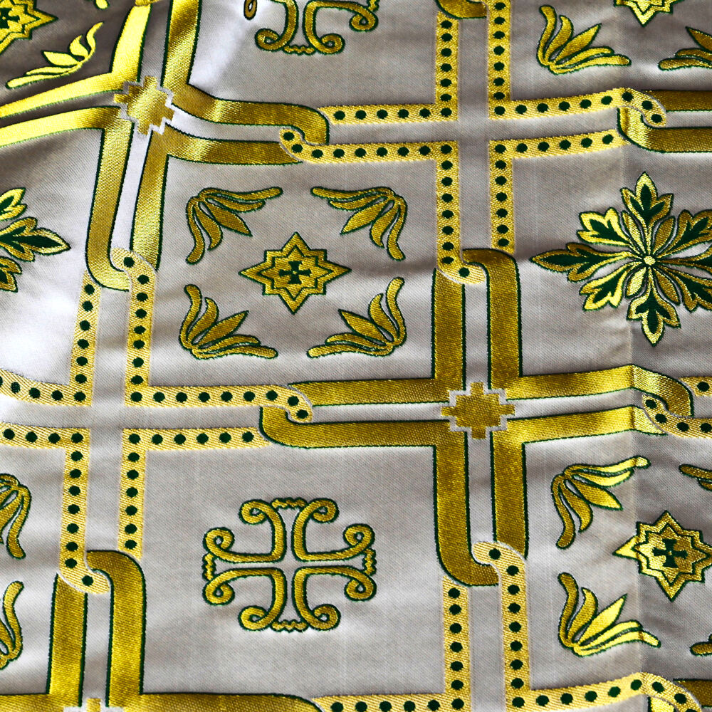 Ткань греческая зеленая «Владимирский крест»