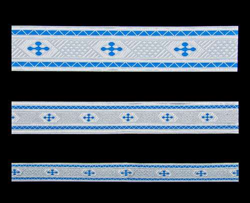 Галун «Вифлеемский крест» голубой с серебром