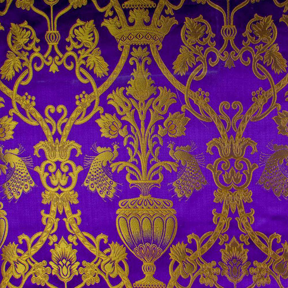 Парча «Райский сад» фиолетовая Парча «Райский сад» фиолетовая