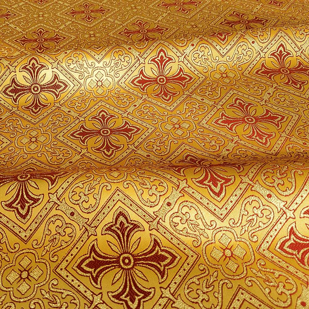 Ткань для церковной одежды желтая «Королевская лилия»