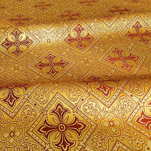 Ткань для церковной одежды желтая «Королевская лилия»