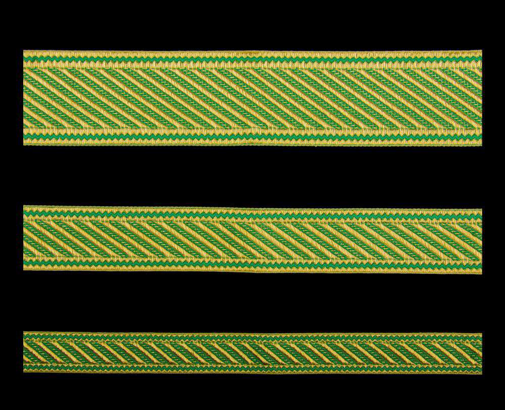 Галун «Дамаск» зеленый с золотом Галун «Дамаск» зеленый с золотом