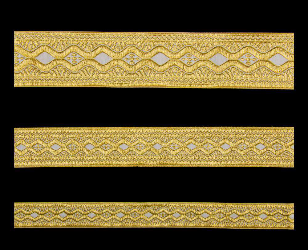 Галун «Пасха» белый с золотом Галун «Пасха» белый с золотом