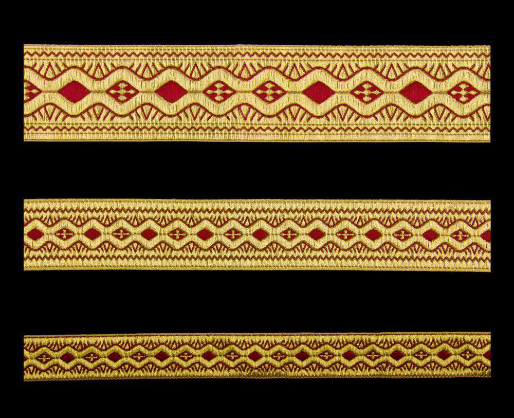 Галун «Пасха» бордовый с золотом Галун «Пасха» бордовый с золотом