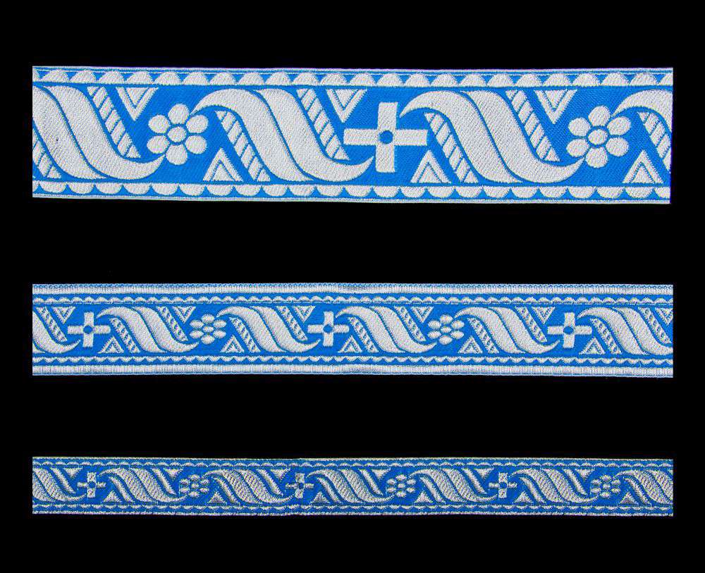 Галун «Афон» голубой с серебром Галун «Афон» голубой с серебром