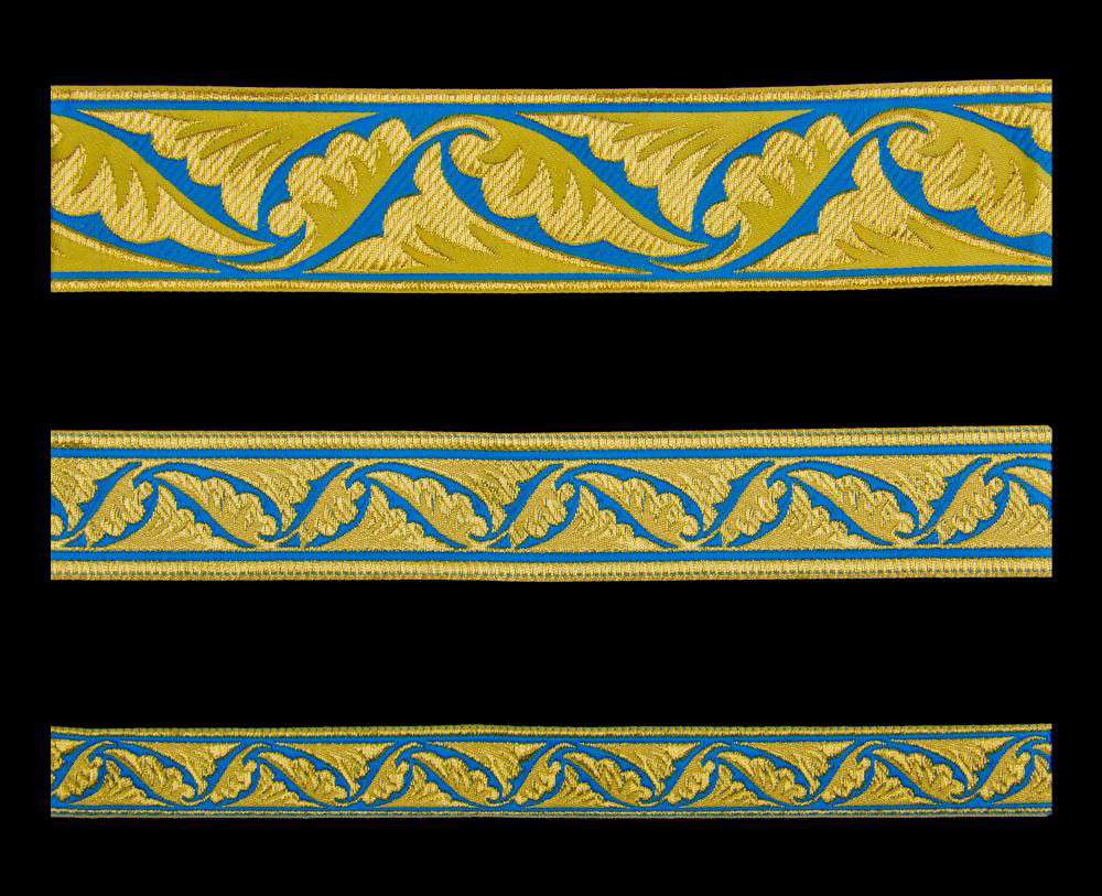 Галун «Полиставрий» голубой с золотом Галун «Полиставрий» голубой с золотом