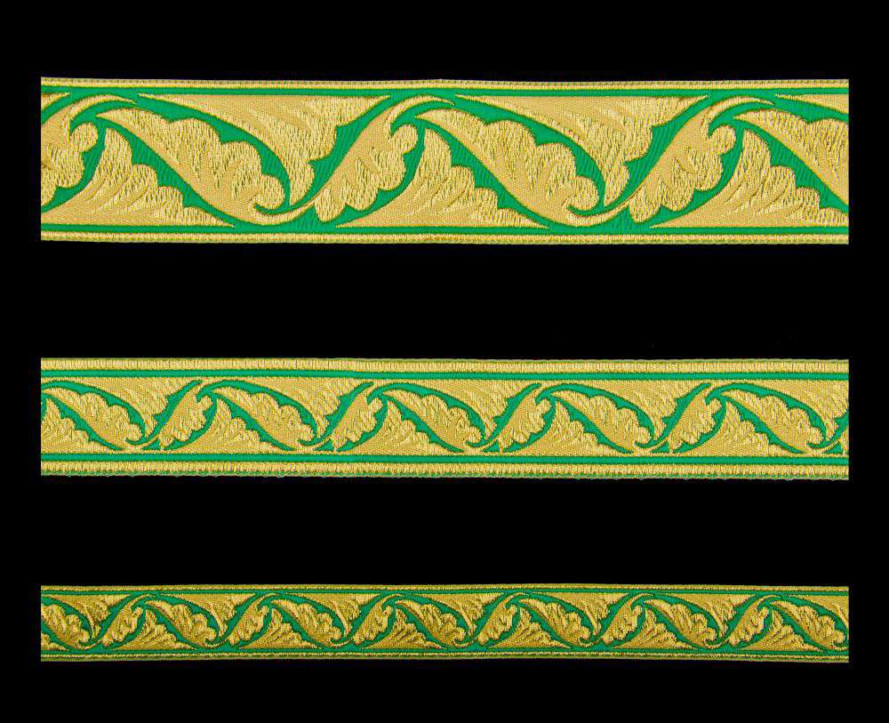 Галун «Полиставрий» зеленый с золотом Галун «Полиставрий» зеленый с золотом