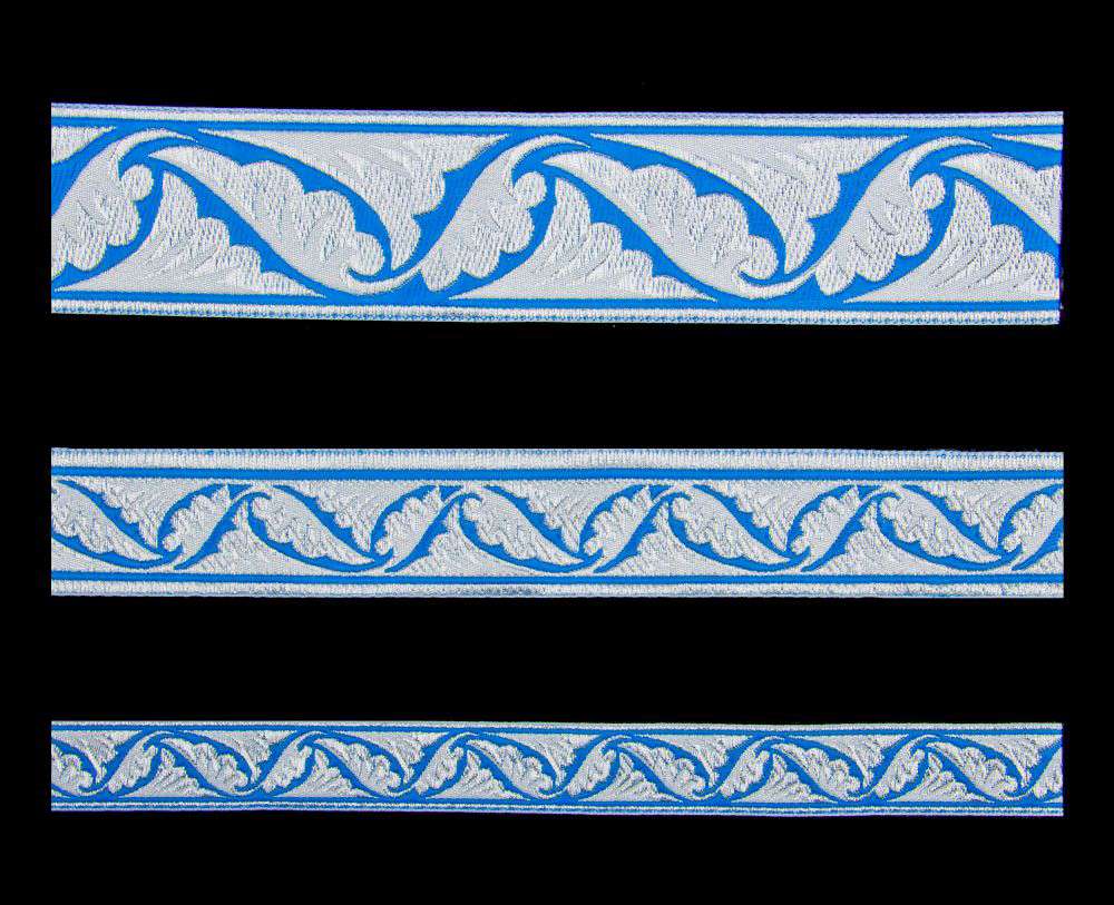 Галун «Полиставрий» голубой с серебром Галун «Полиставрий» голубой с серебром