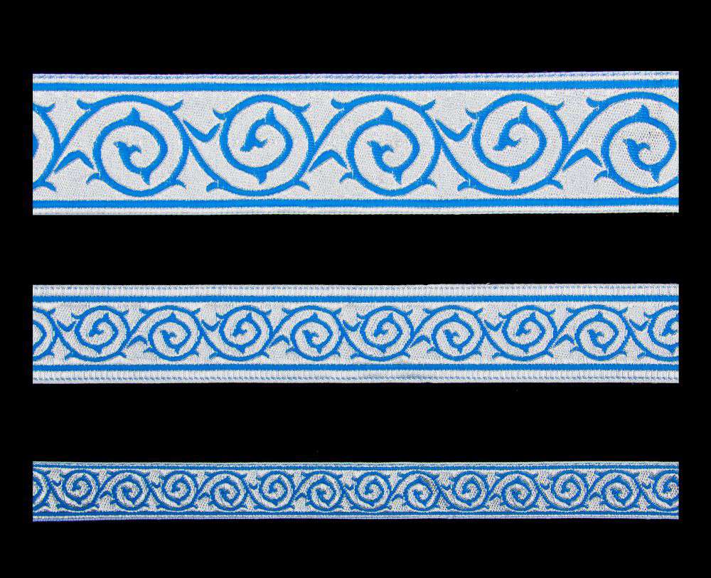 Галун «Голгофа» голубой с серебром Галун «Голгофа» голубой с серебром