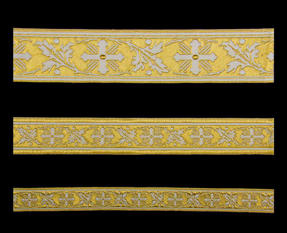 Галун «Виноградная лоза» белый с золотом Галун «Виноградная лоза» белый с золотом