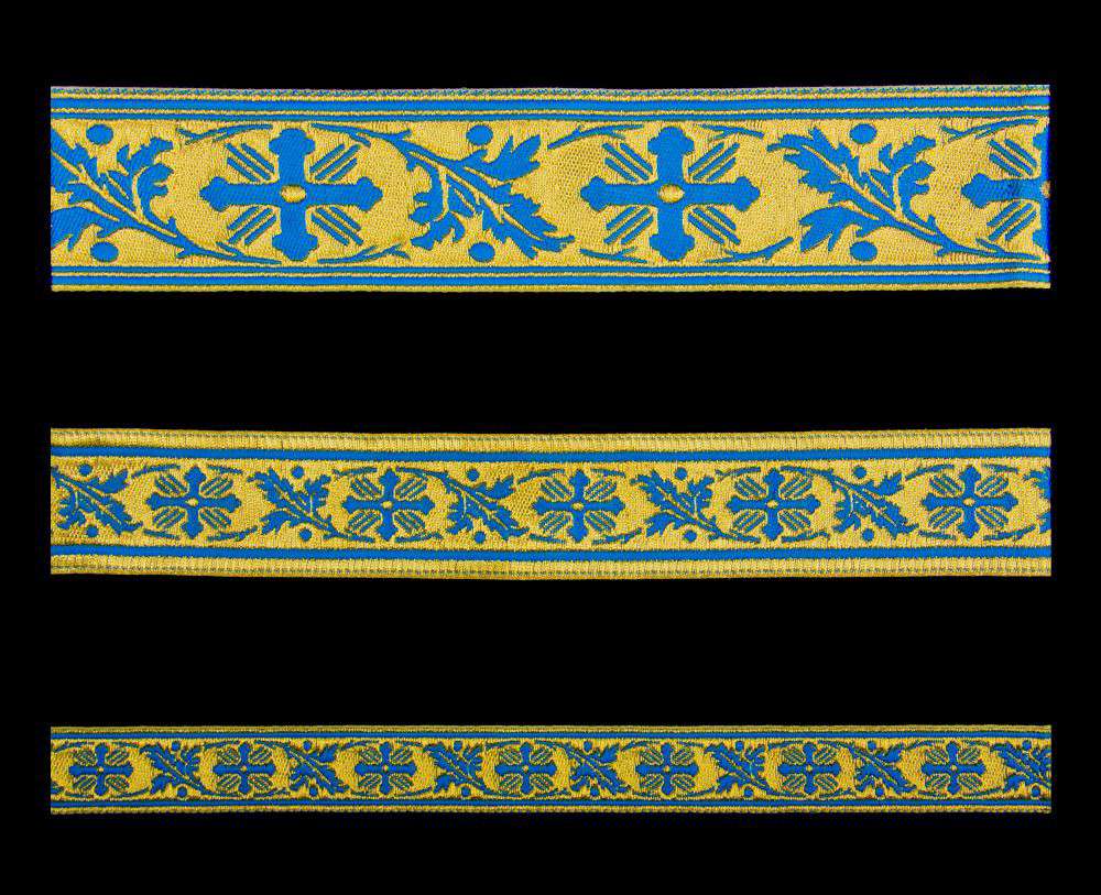 Галун «Виноградная лоза» голубой с золотом Галун «Виноградная лоза» голубой с золотом