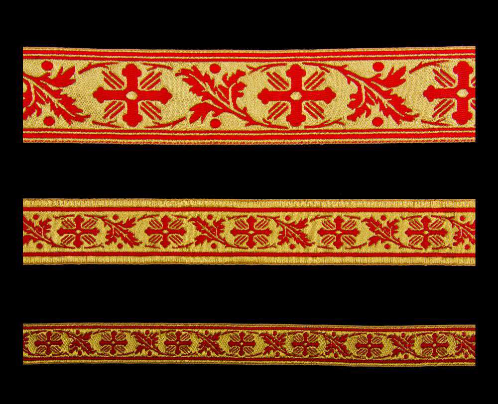 Галун «Виноградная лоза» красный с золотом Галун «Виноградная лоза» красный с золотом