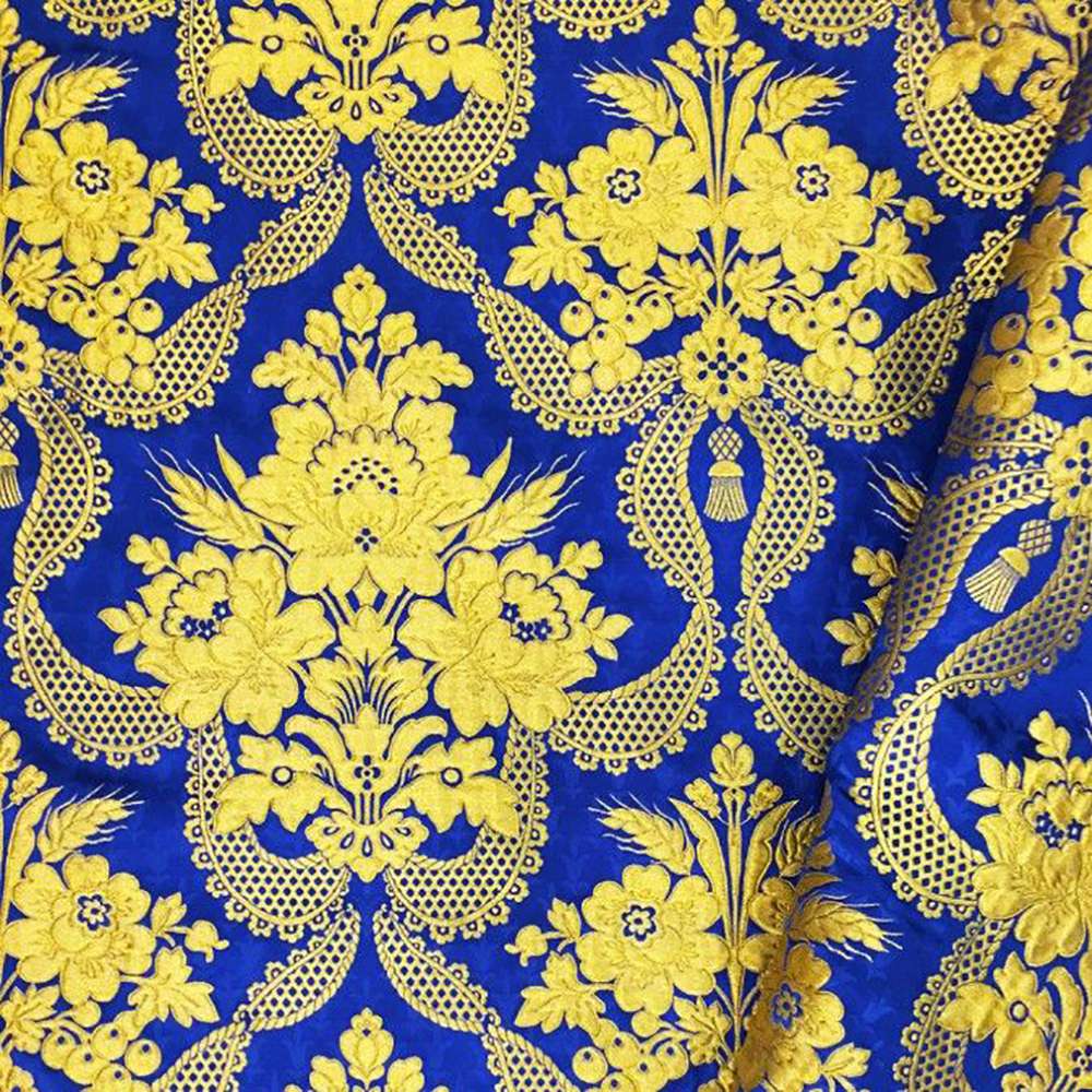 Парча синяя «Ажурная» Парча синяя «Ажурная»