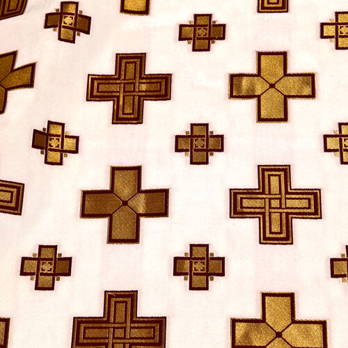 Ткань греческая белая «Новгородский крест»