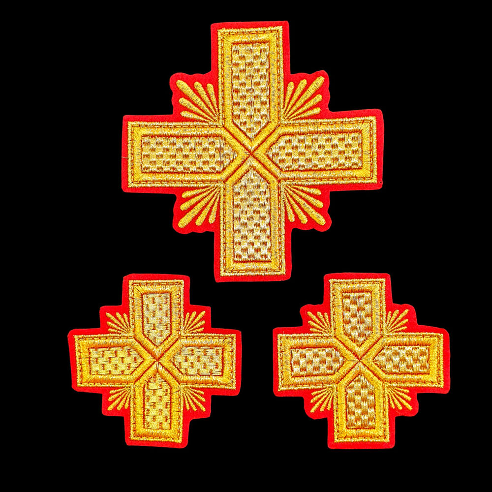 Вышитые кресты для литургического комплекта «Афонские»