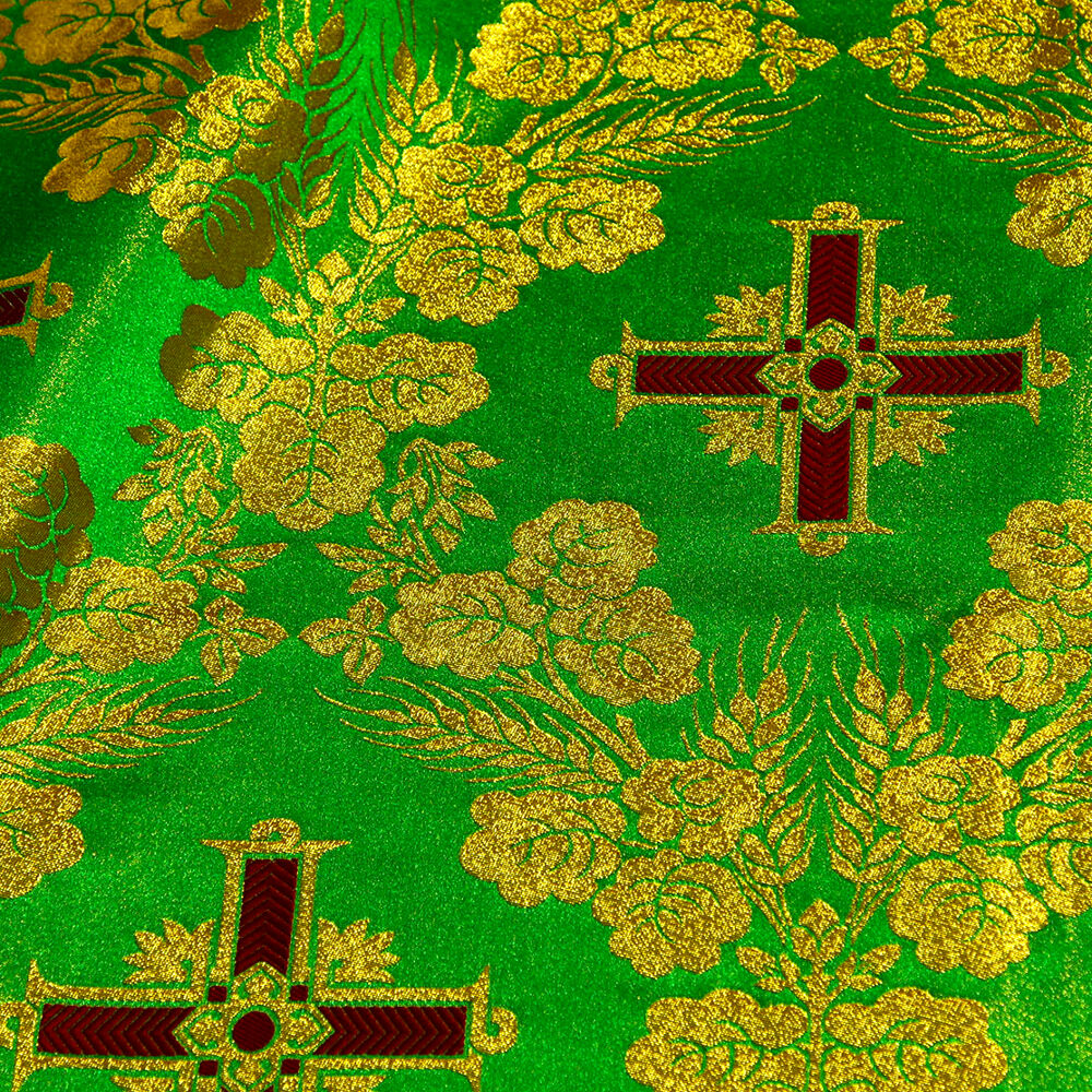 Тканина зелена «Золотий колос»