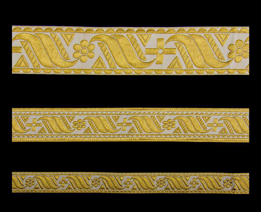 Галун «Афон» білий з золотом Галун «Афон» білий з золотом