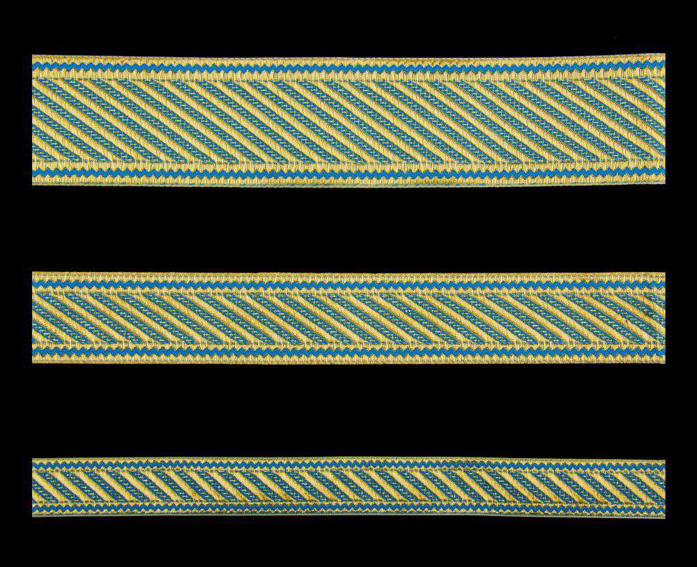 Галун «Дамаск» блакитний з золотом Галун «Дамаск» блакитний з золотом