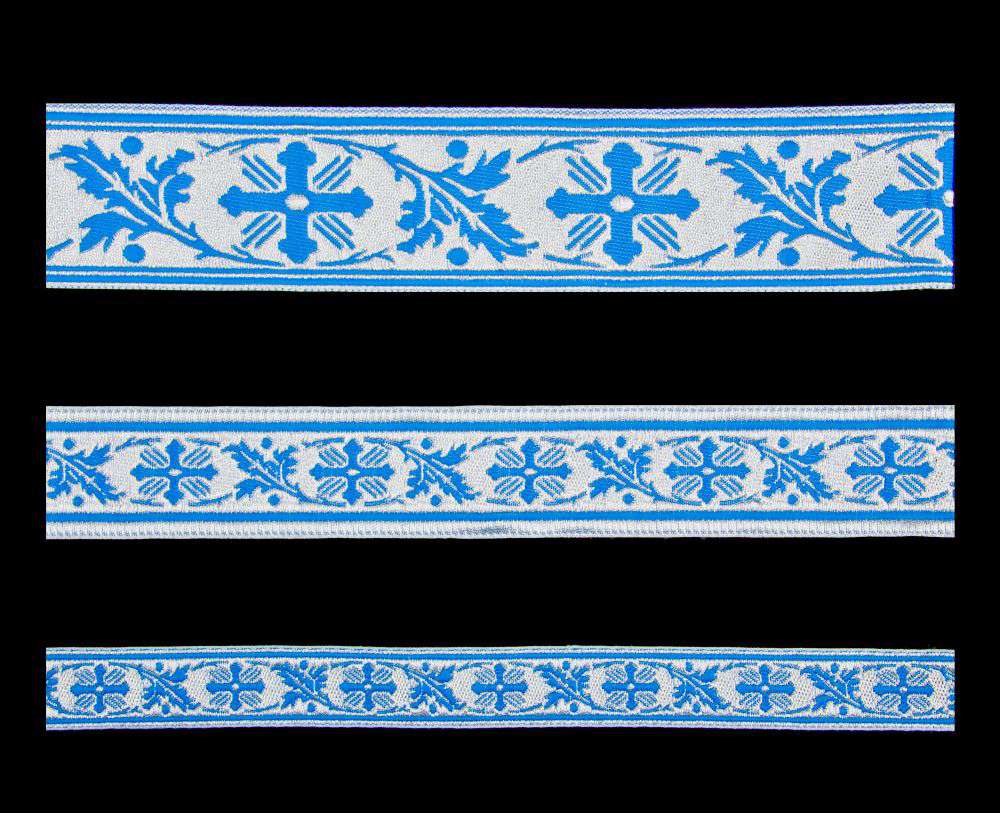 Галун «Виноградна лоза» блакитний зі сріблом Галун «Виноградна лоза» блакитний зі сріблом