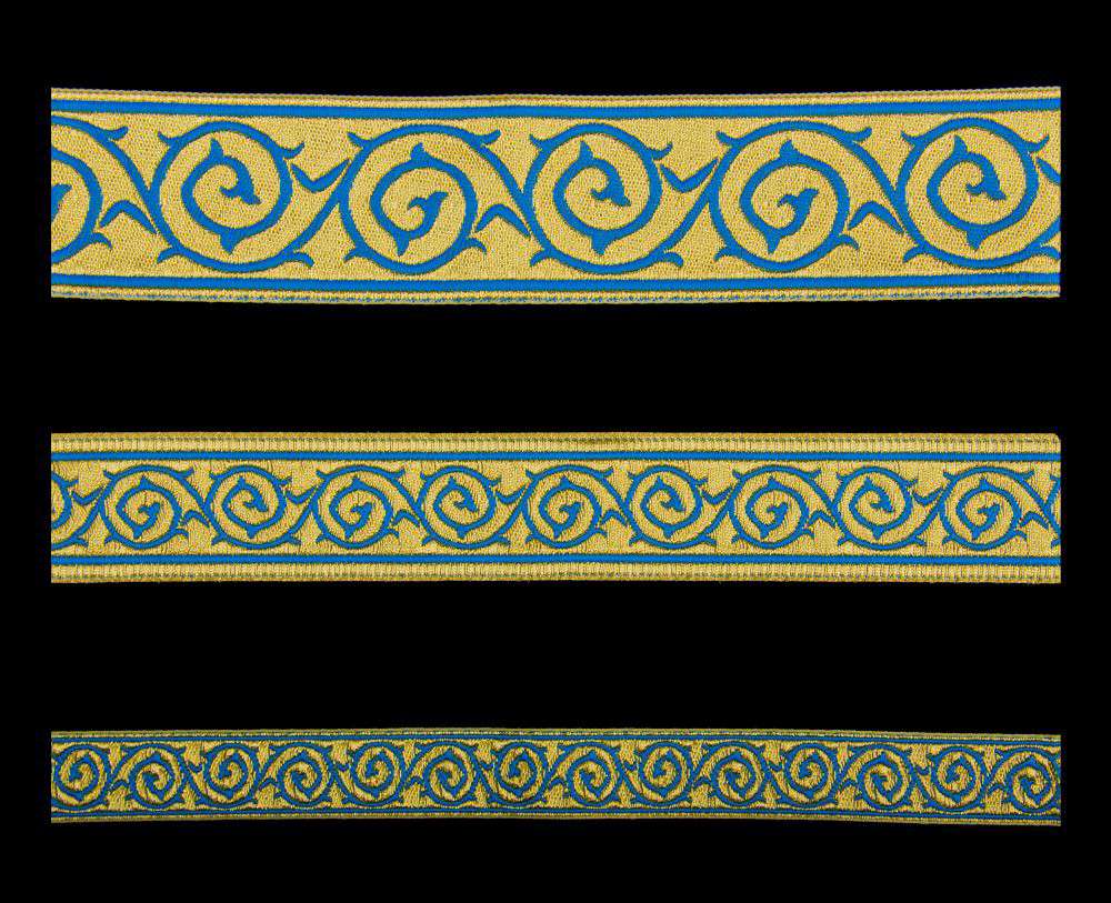 Галун «Голгофа» блакитний з золотом Галун «Голгофа» блакитний з золотом