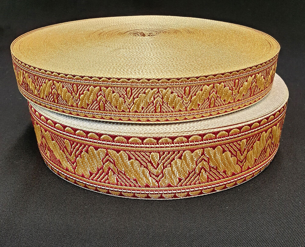 Тесьма церковна для облачення «Хмара» бордовий з золотом Тесьма церковна для облачення «Хмара» бордовий з золотом