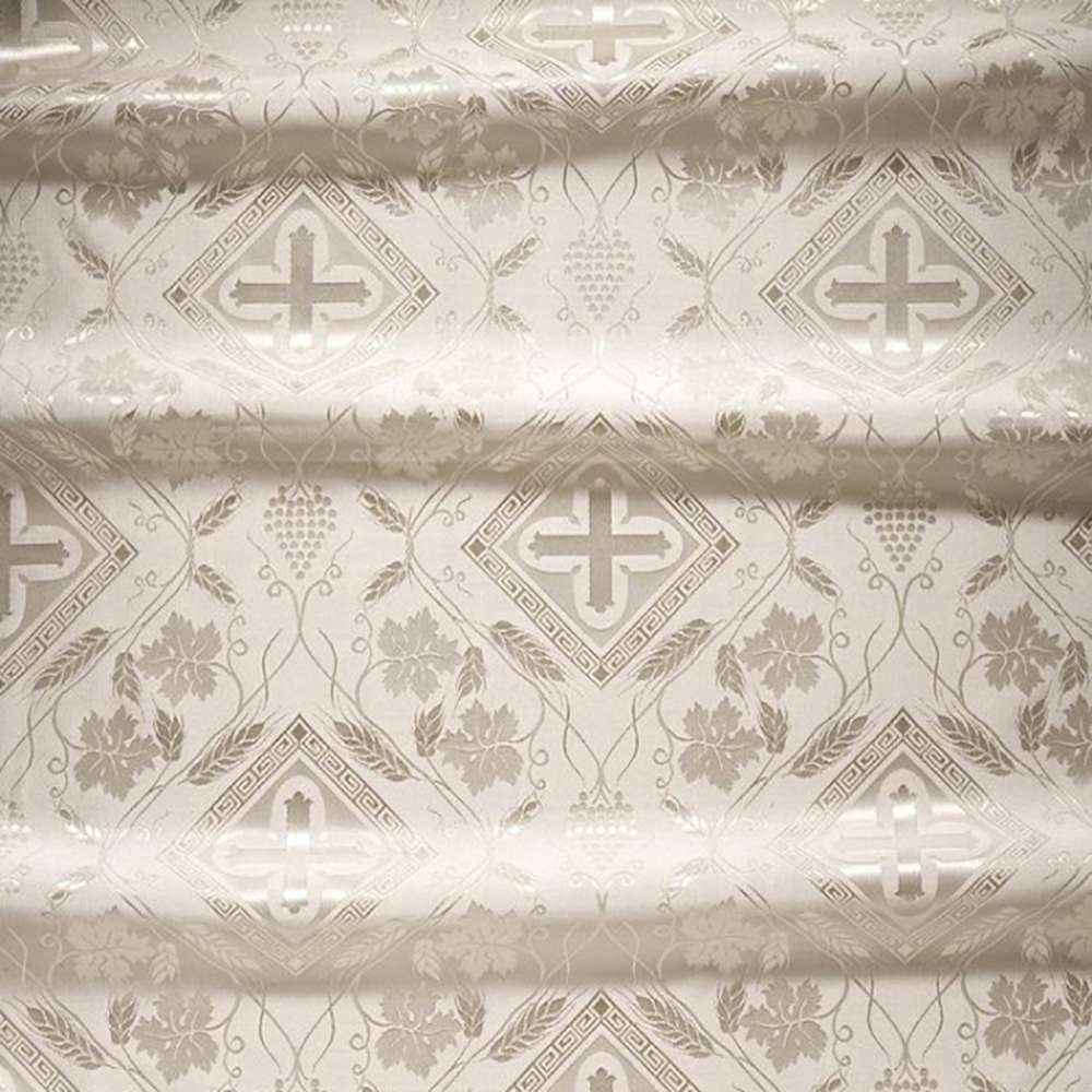 Шовк церковний «Виноградна лоза» білий (ширина 200см) Шовк церковний «Виноградна лоза» білий (ширина 200см)