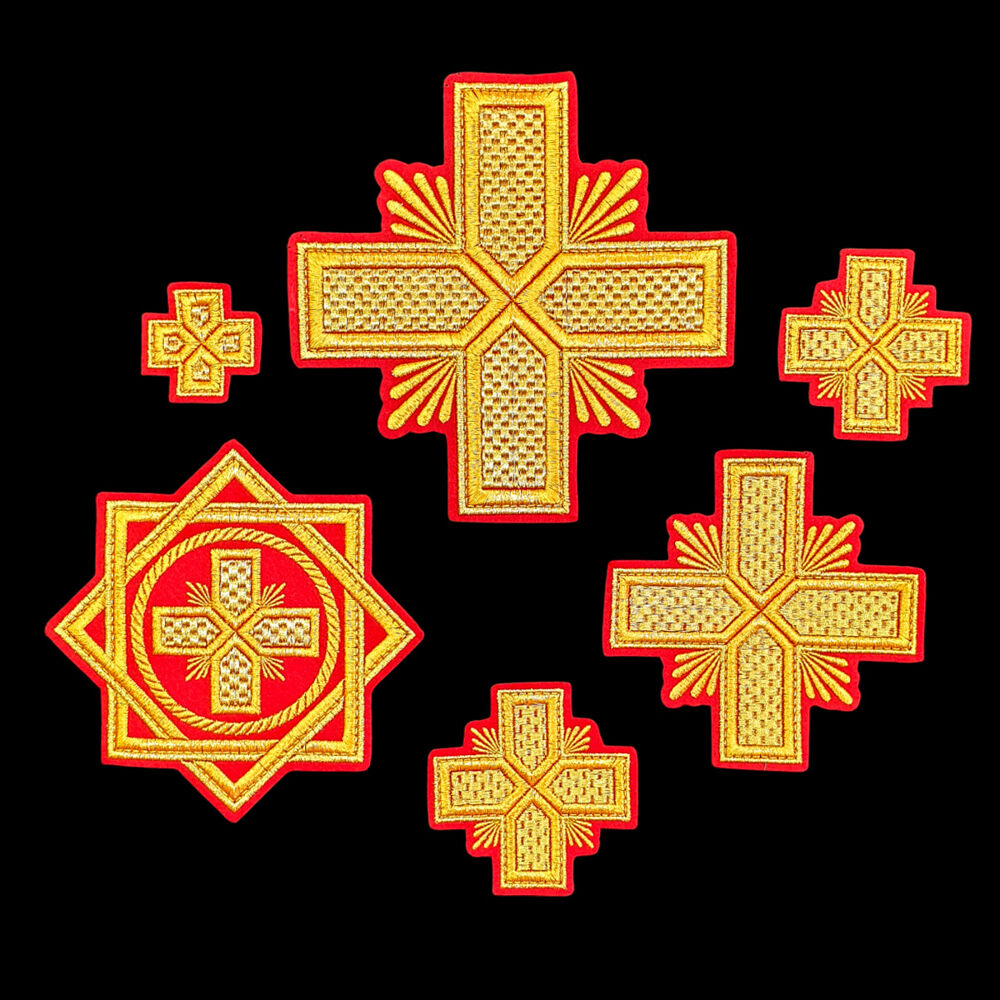 Набір вишитих архієрейських хрестів «Афонський» Набір вишитих архієрейських хрестів «Афонський»