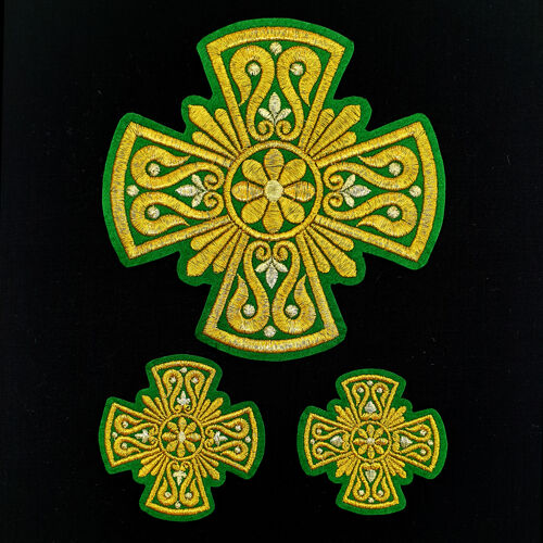 Набір вишитих хрестів для зеленого облачення диякона «Пасхальний»