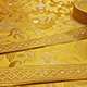 Тканина церковна для шат богослужбових жовта «Візантійський орел» ціна