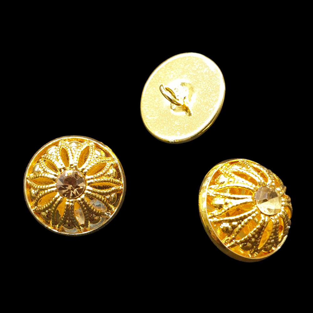 Ґудзики для архієрейських шат, з жовтим каменем
