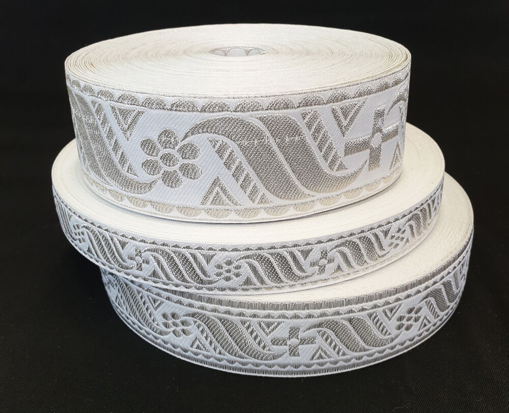 Галун «Афон» білий зі сріблом Галун «Афон» білий зі сріблом