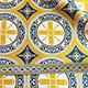 Тканина для шат синя «Візантія» розпродаж