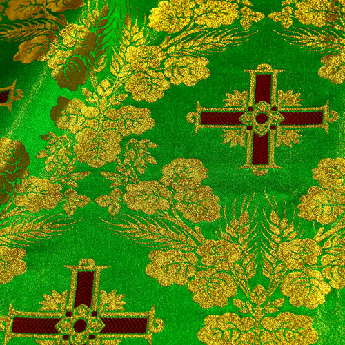 Тканина зелена «Золотий колос»